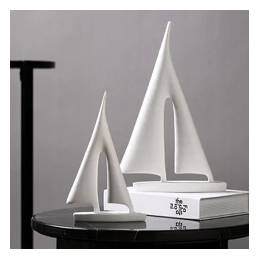 Tafeldecoratie 21 cm hars/wit