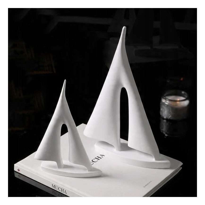 Tafeldecoratie 21 cm hars/wit
