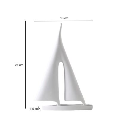 Tafeldecoratie 21 cm hars/wit