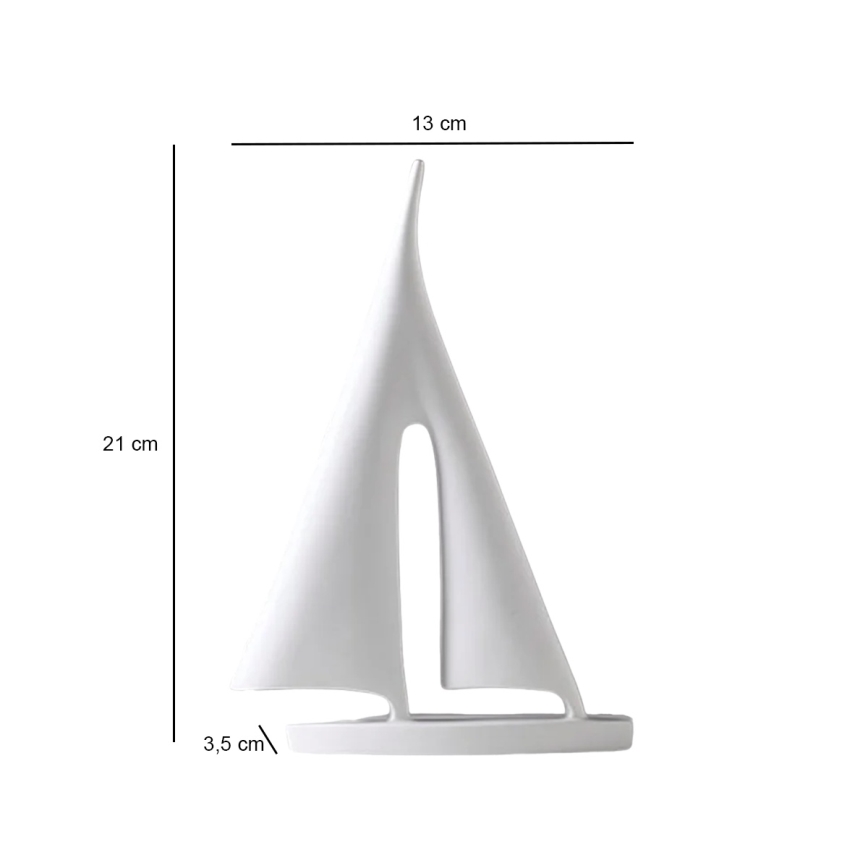 Tafeldecoratie 21 cm hars/wit