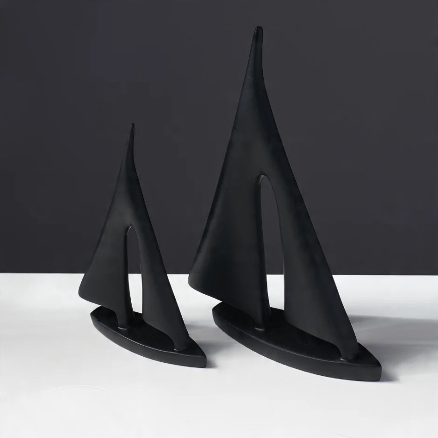 Tafeldecoratie 21 cm, hars, zwart