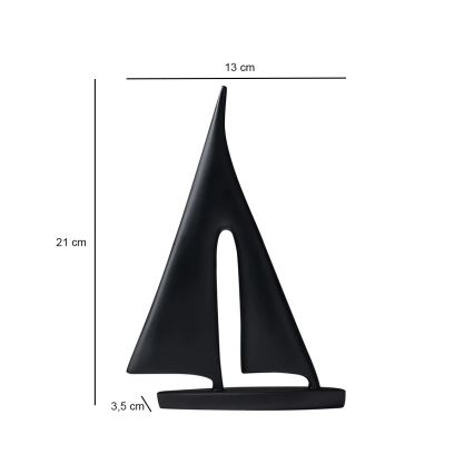Tafeldecoratie 21 cm, hars, zwart
