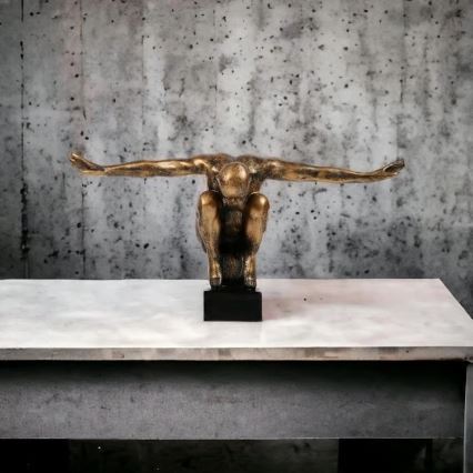 Tafeldecoratie 25 x 41 x 20 cm, hars met gouden patina