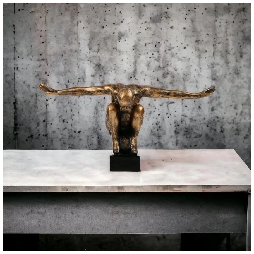 Tafeldecoratie 25 x 41 x 20 cm, hars met gouden patina