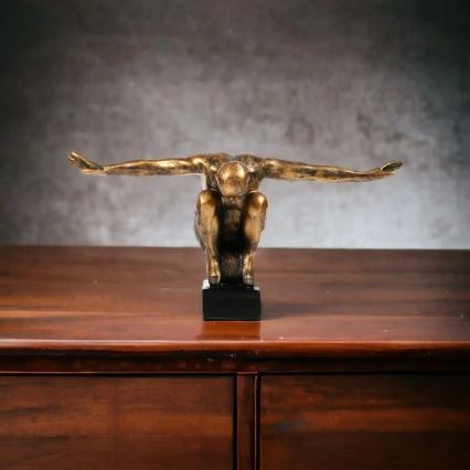 Tafeldecoratie 25 x 41 x 20 cm, hars met gouden patina