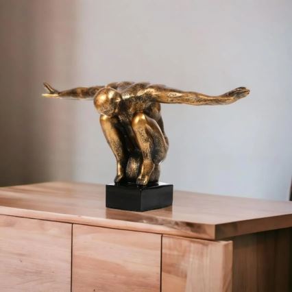 Tafeldecoratie 25 x 41 x 20 cm, hars met gouden patina