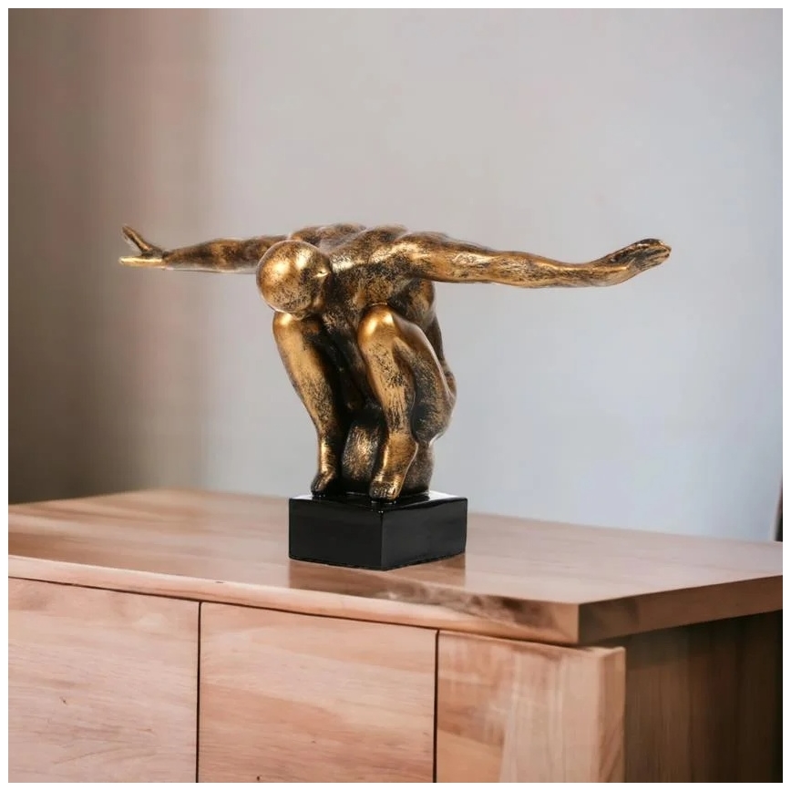 Tafeldecoratie 25 x 41 x 20 cm, hars met gouden patina