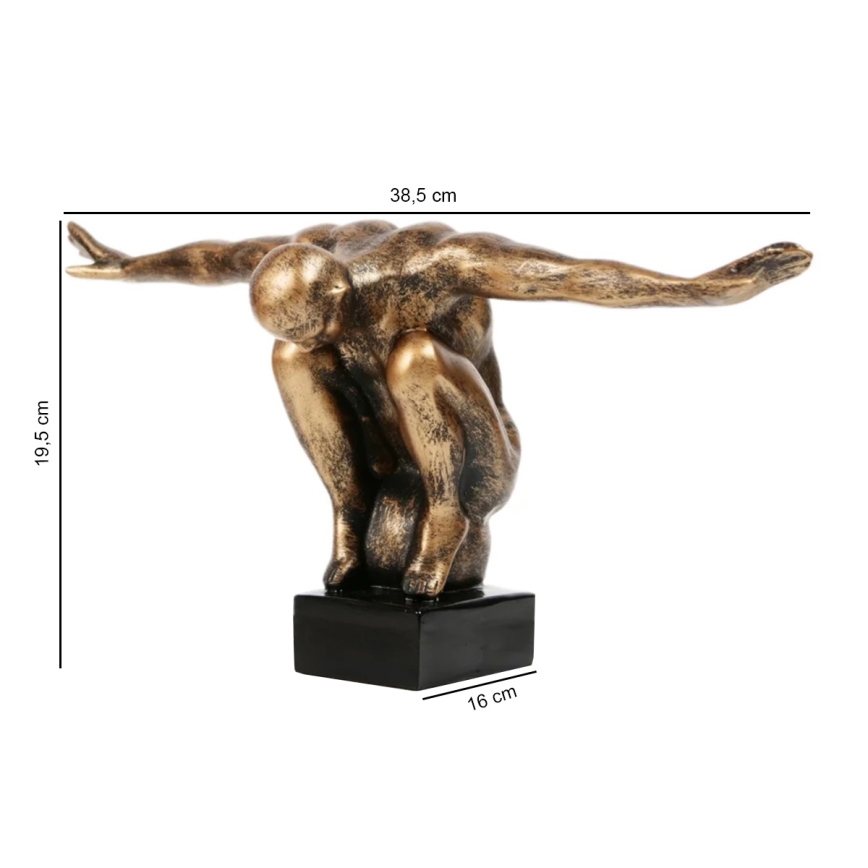 Tafeldecoratie 25 x 41 x 20 cm, hars met gouden patina