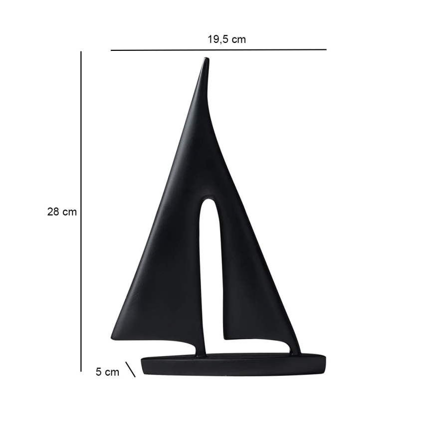 Tafeldecoratie 28 cm hars/zwart