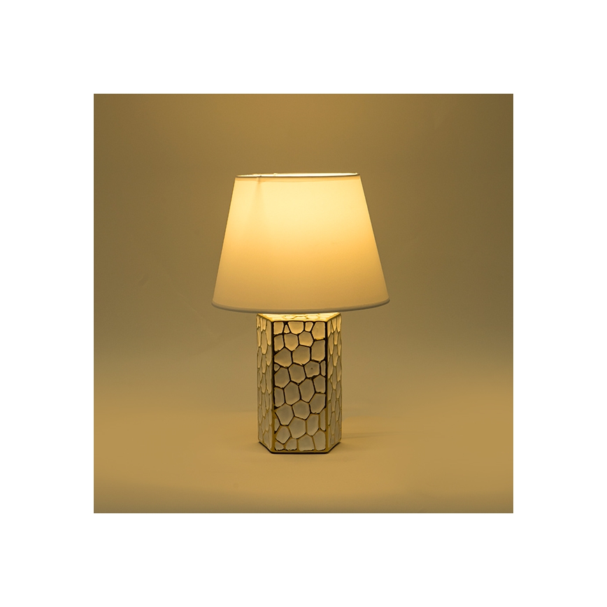 Tafellamp 1xE14/40W/230V wit/goud