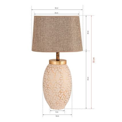 Tafellamp 1xE27/40W/230V beige/goud
