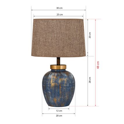 Tafellamp 1xE27/40W/230V blauw/beige