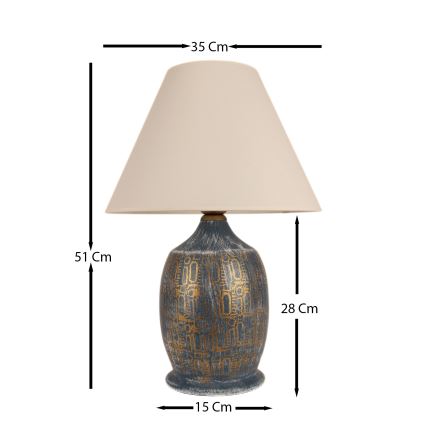 Tafellamp 1xE27/40W/230V blauw/goud
