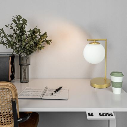 Tafellamp 1xE27/40W/230V goud/wit