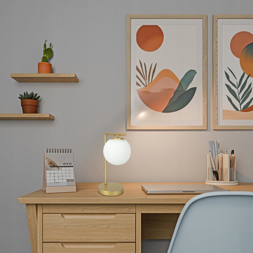 Tafellamp 1xE27/40W/230V goud/wit