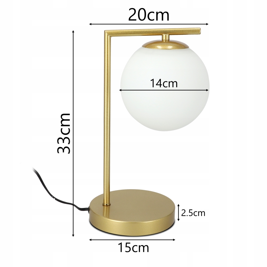 Tafellamp 1xE27/40W/230V goud/wit