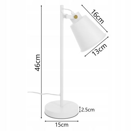 Tafellamp 1xE27/40W/230V wit