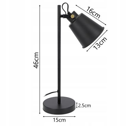 Tafellamp 1xE27/40W/230V zwart