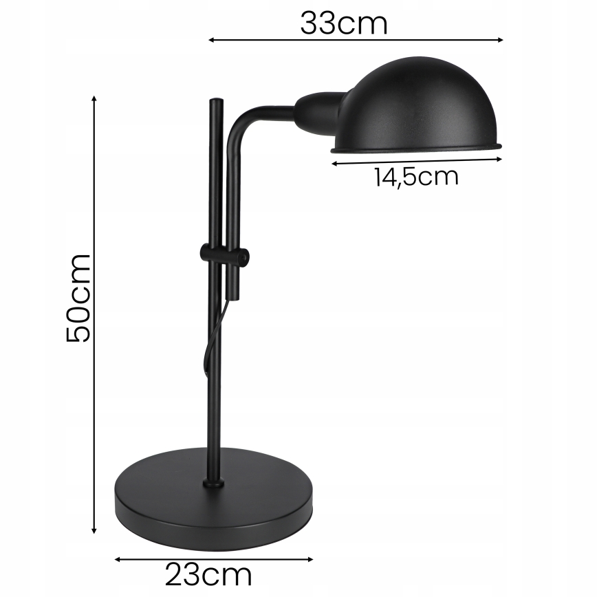 Tafellamp 1xE27/40W/230V zwart