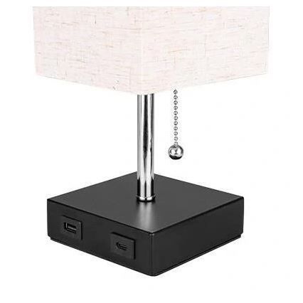Tafellamp 1xE27/60W/230V met USB oplader