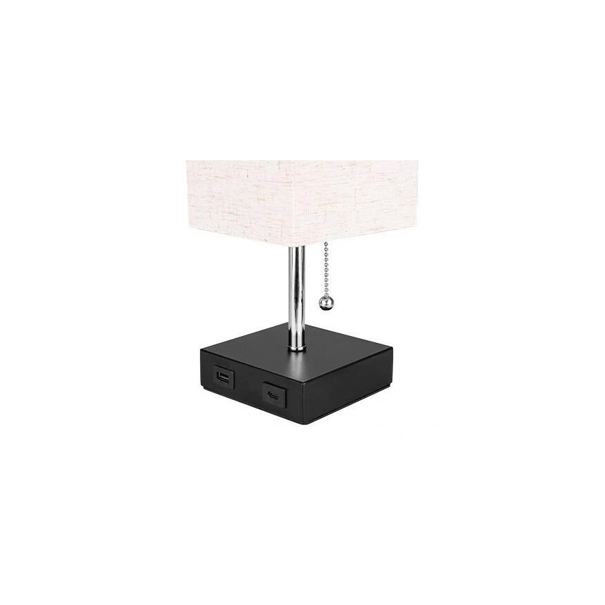 Tafellamp 1xE27/60W/230V met USB oplader