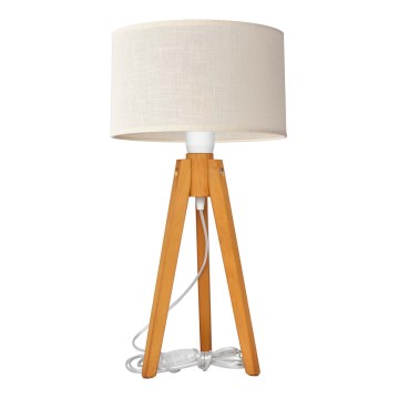 Tafellamp ALBA 1xE27/15W/230V crème/eiken