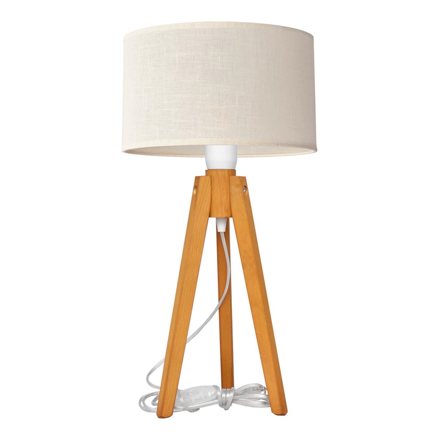 Tafellamp ALBA 1xE27/15W/230V crème/eiken