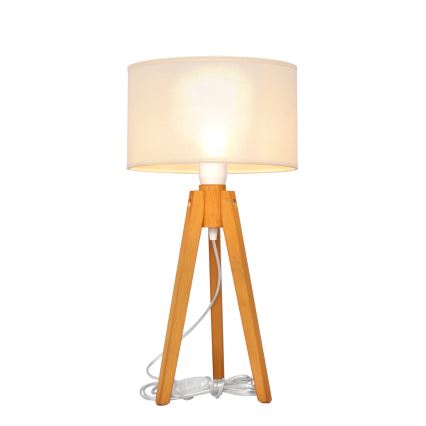 Tafellamp ALBA 1xE27/15W/230V crème/eiken