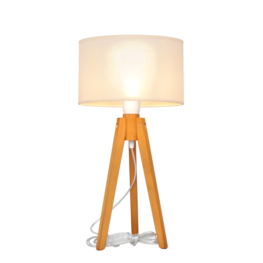 Tafellamp ALBA 1xE27/15W/230V crème/eiken