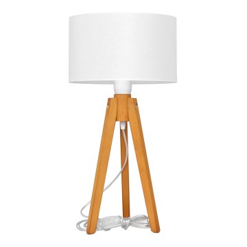 Tafellamp ALBA 1xE27/15W/230V wit/eiken