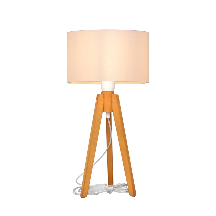 Tafellamp ALBA 1xE27/15W/230V wit/eiken