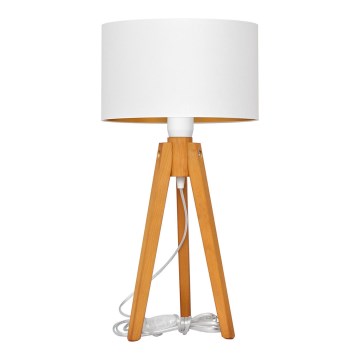 Tafellamp ALBA 1xE27/15W/230V wit/goud/eiken