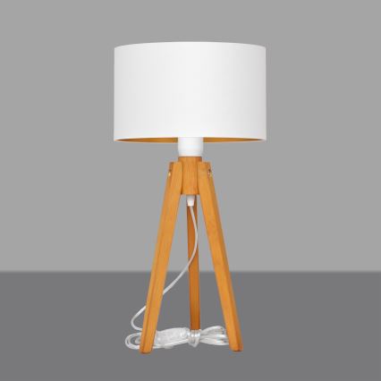 Tafellamp ALBA 1xE27/15W/230V wit/goud/eiken