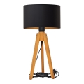 Tafellamp ALBA 1xE27/15W/230V zwart/goud/eiken