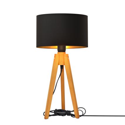 Tafellamp ALBA 1xE27/15W/230V zwart/goud/eiken