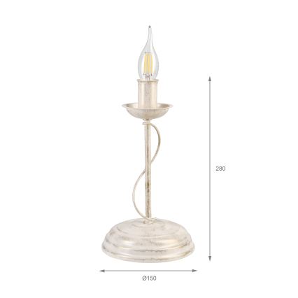 Tafellamp ANTON 1xE14/60W/230V witte patina