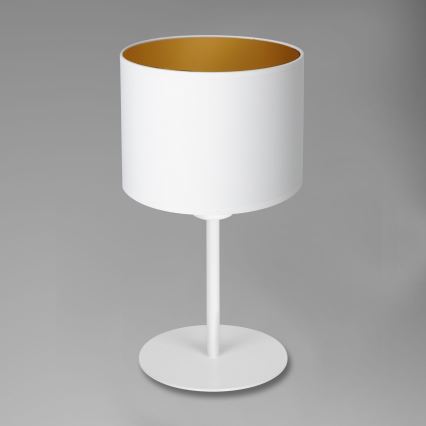 Tafellamp ARDEN 1xE27/60W/230V diameter 18 cm wit/gouden