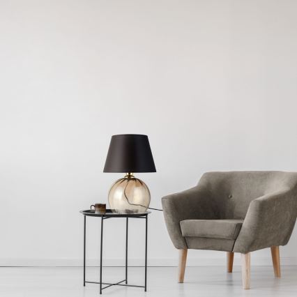 Tafellamp AUREA 1xE27/15W/230V zwart/beige