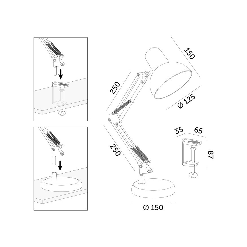Tafellamp AURIQ 1xE27/60W/230V, blauw
