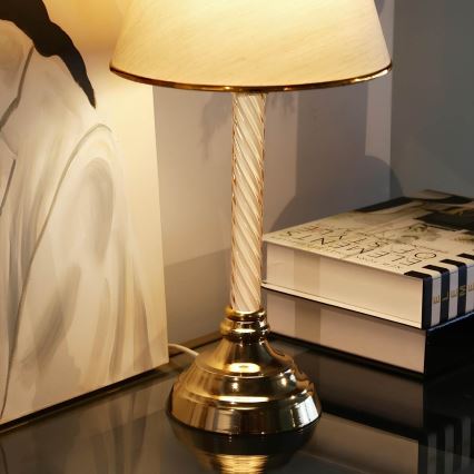 Tafellamp AYD 1xE27/40W/230V beige/goud