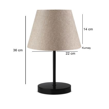 Tafellamp AYD 1xE27/40W/230V beige/zwart