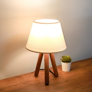 Tafellamp AYD 1xE27/40W/230V bruin/crème