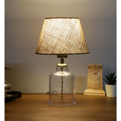 Tafellamp AYD 1xE27/40W/230V bruin/transparant