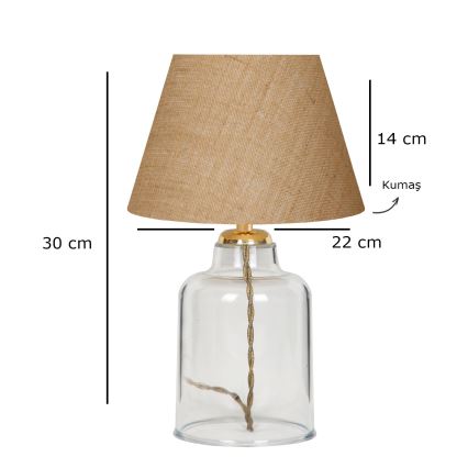 Tafellamp AYD 1xE27/40W/230V bruin/transparant