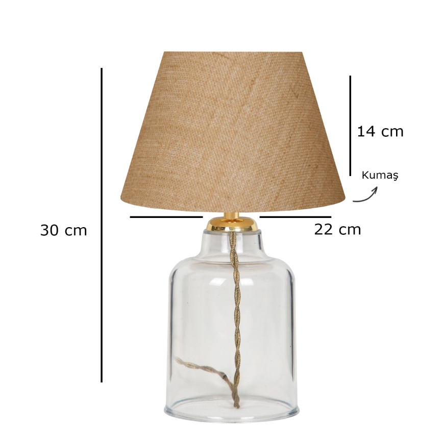 Tafellamp AYD 1xE27/40W/230V bruin/transparant