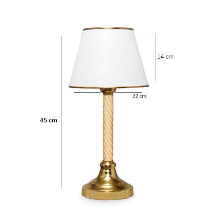 Tafellamp AYD 1xE27/40W/230V wit/goud