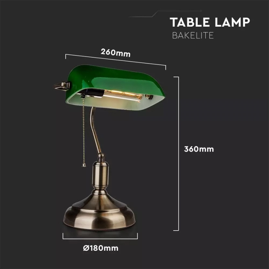 Tafellamp BANKER 1xE27/60W/230V