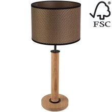 Tafellamp BENITA 1xE27/60W/230V 61 cm bruin/eiken – FSC gecertificeerd