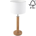 Tafellamp BENITA 1xE27/60W/230V 61 cm wit/eiken – FSC gecertificeerd