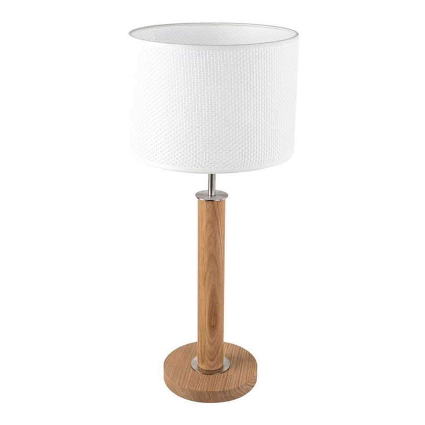 Tafellamp BENITA 1xE27/60W/230V 61 cm wit/eiken